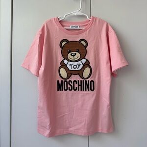 Moschino Pink Kids T-Shirt with Teddy Bear